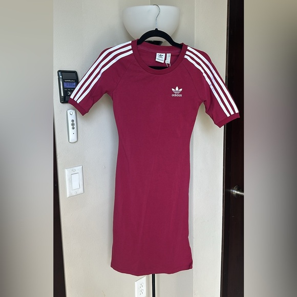 Adidas Maroon Dress with White Logo - Picture 1 of 3